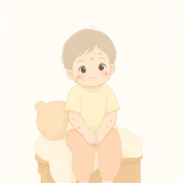 孩子身上起水痘红疹示意图